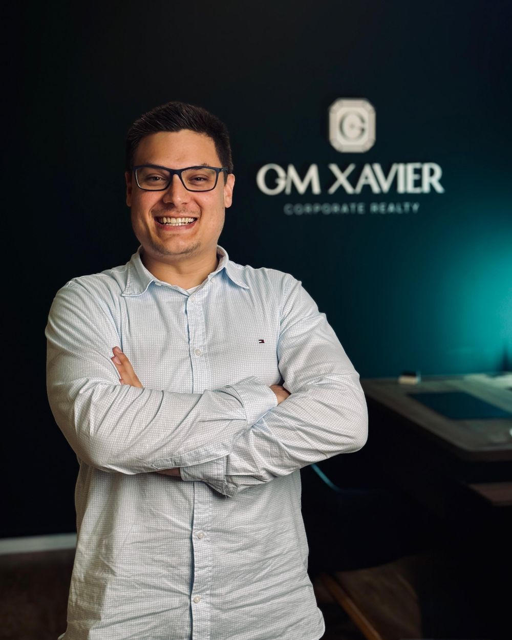 Gabriel Xavier, sócio da GM Xavier Corporate Realty, no escritório da Praia Brava